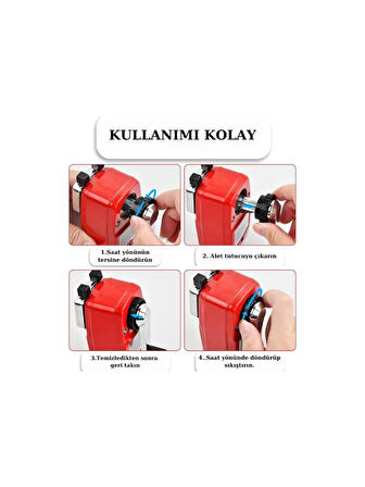 Mas Masa Tipi Metal Kollu Büyük Kırmızı Kalemtraş 6732